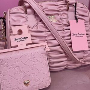 Pink Juicy Couture purse with matching wallet